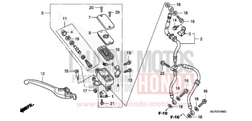 MAITRE-CYLINDRE FREIN AV. (CBF600S/N) CBF600S9 de 2009